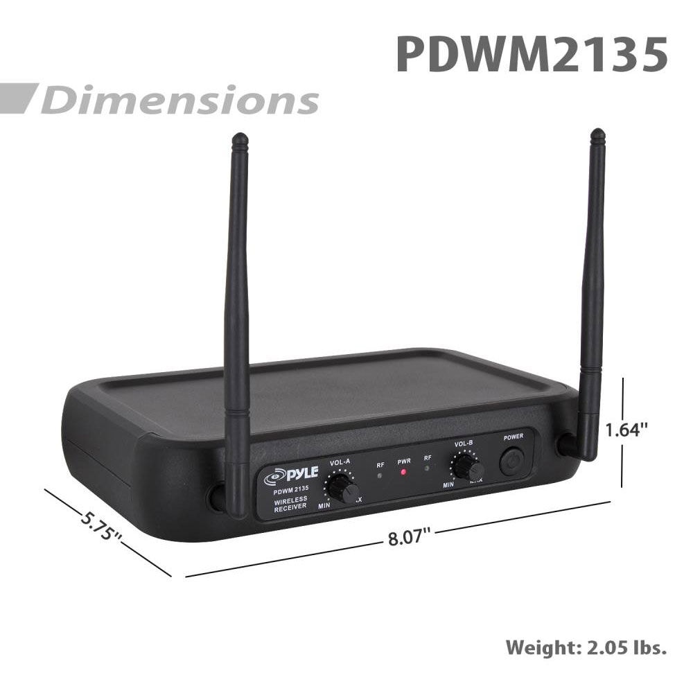 Pyle PDWM2135 Dual Handheld Microphone VHF Wireless Mic System